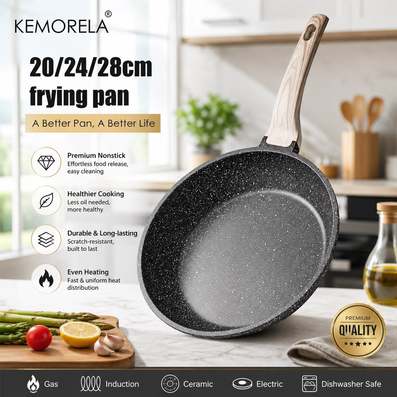 Crepe Pan Nonstick - Антипригарная сковорода-сотейник 20/24/28 см для дома,