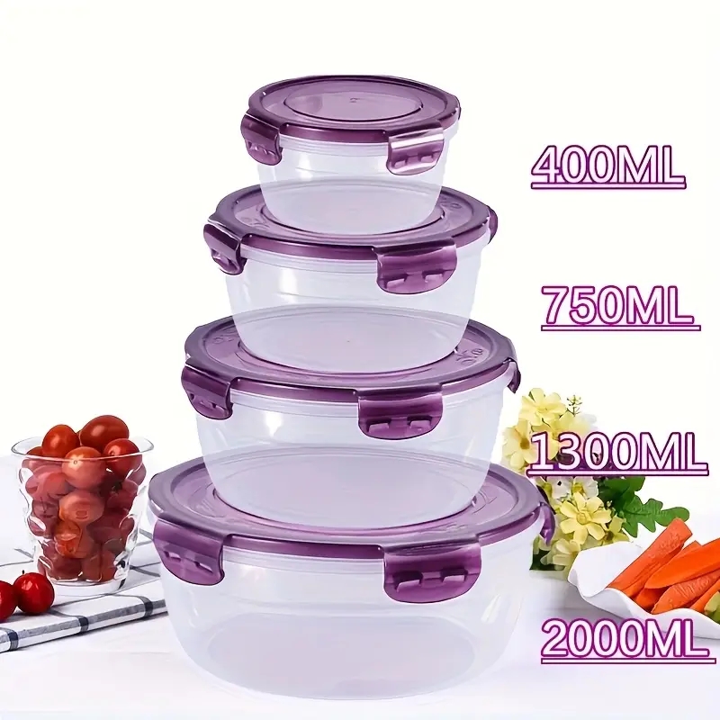 Home Cooking Food - 4 пластиковых контейнера для хранения продуктов,