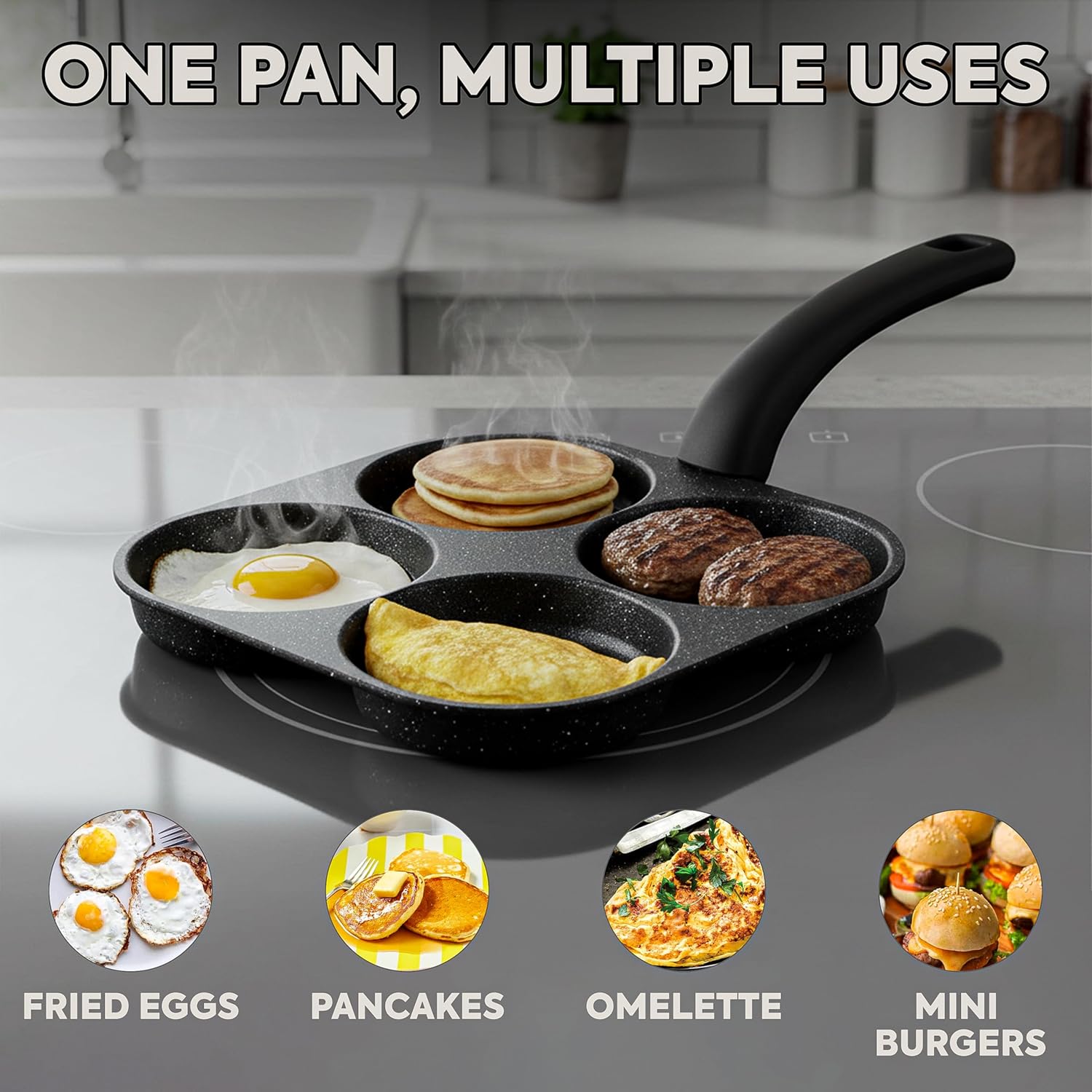 Crepe Pan Nonstick - Сковорода для яиц и блинов с